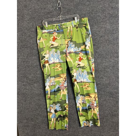 Loudmouth Golf Other - Loudmouth Colorful Golf Pin Up Girl Print Chino Pants Size 40 Novelty Pockets